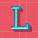 Lettre L colorée sur fond graphique dynamique